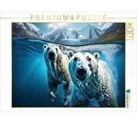 CALVENDO Puzzle Ours Polaires à la Chasse sous l'eau | 1000 pièces de Taille de Ponte 64 x 48 cm Puzzle Photo pour des Heures heureuses