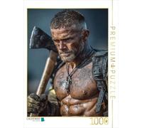 CALVENDO Puzzle Pompier Chaud avec Hache et Torse Nu | 1000 pièces de Taille 48 x 64 cm Puzzle Photo pour des Heures heureuses