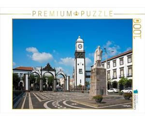 CALVENDO Puzzle Ponta Delgada - Igreja Matriz de Sao Sebastiao und Portas da Cidade 1000 Teile Puzzle quer 1000 Pieces 64 x 48 cm from Frauke Scholz