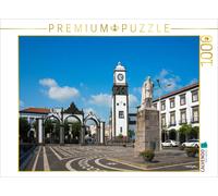CALVENDO Puzzle Ponta Delgada - St. Sebastian Parish Church and City Gates | 100
