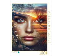 CALVENDO Puzzle Portrait Double Exposition avec Fleurs, Arbre et Ambiance Lumineuse au réveil printanier | 1000 pièces Taille de la Pose 48 x 64 cm Puzzle Photo pour des Heures heureuses