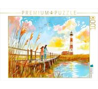 CALVENDO Puzzle Promenade avec mère et Enfant au Phare | 1000 pièces de Taille de la Ponte 64 x 48 cm Puzzle Photo pour des Heures heureuses