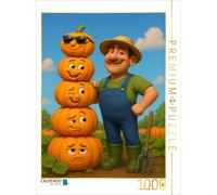 CALVENDO Puzzle Pumpkin pride - Gardener with pumpkin | 1000 pieces, finished si