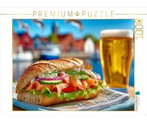 CALVENDO Puzzle Quelque Chose de scandinave agréable - Un Sandwich au Saumon | 1000 pièces - Dimensions de la Pose : 64 x 48 cm - Puzzle Photo pour des Heures heureuses