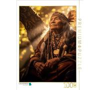 CALVENDO Puzzle Rayons de Soleil de Sagesse : Un Vieux Chef dans la lumière de la forêt | 1000 pièces Taille de la Pose 48 x 64 cm Puzzle Photo pour des Heures heureuses