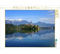 CALVENDO Puzzle Réflexion sur l'église et Les Montagnes du lac de Bled 1000 Pieces 64 x 48 cm from iPics Photography