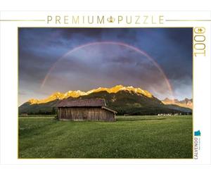 CALVENDO Puzzle Regenbogen über dem Karwendel 1000 Teile Puzzle quer 1000 Pieces 64 x 48 cm from Martin Wasilewski