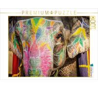 CALVENDO Puzzle Reitelefant Amber Fort 1000 Teile Puzzle quer | 1000 Teile Lege