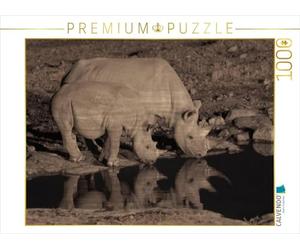 CALVENDO Puzzle Rhinos 1000 Pieces 64 x 48 cm from Gerald Wolf
