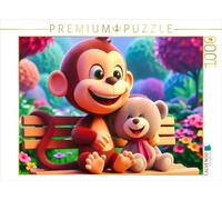 CALVENDO Puzzle Rire dans Le Parc avec des Amis | 1000 pièces de Taille de la Ponte 64 x 48 cm Puzzle Photo pour des Heures heureuses