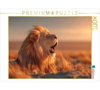 CALVENDO Puzzle Roaring lion at sunset | 1000 pieces, finished size 25.2 × 18.9