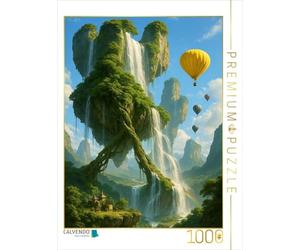 CALVENDO Puzzle Roches Ancrées - Montgolfières au-Dessus des rochers flottants | 1000 pièces de Ponte 48 x 64 cm Puzzle Photo pour des Heures heureuses