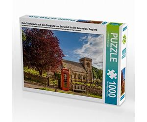 CALVENDO Puzzle Rote Telefonzelle Auf dem Dorfplatz Von Snowshill 1000 Teile Puzzle quer 1000 Pieces 64 x 48 cm from Christian Müringer