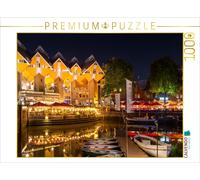 CALVENDO Puzzle ROTTERDAM Old harbor and cube houses by night | 1000 pieces, fin