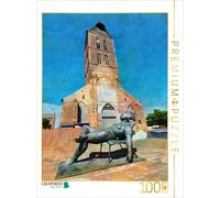CALVENDO Puzzle Sculpture of Sofia lying in front of the church tower of St. Mar