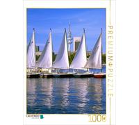 CALVENDO Puzzle Segelboote auf der Binnenalster | 1000 Teile Lege-Größe 64x48cm