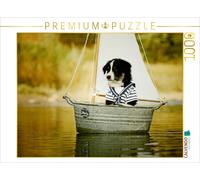 CALVENDO Puzzle Segelnder Bordercollie 1000 Teile Puzzle quer | 1000 Teile Lege-