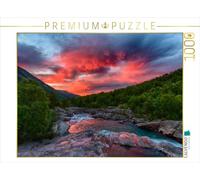 CALVENDO Puzzle Sehnsucht Norwegen - Brennender Sonnerungang am Svåne Fluss 1000 Teile Puzzle quer 1000 Pieces 64 x 48 cm from Mr.Mooseman