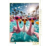 CALVENDO Puzzle Sensation de Flamant Rose Pur | 1000 pièces de Taille 48 x 64 cm Puzzle Photo pour des Heures heureuses