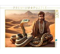 CALVENDO Puzzle Serpent Dansant fixant Son maître | 1000 pièces de Taille 64 x 48 cm Puzzle Photo pour des Heures heureuses