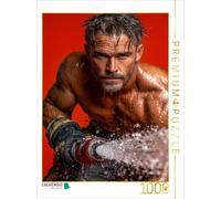 CALVENDO Puzzle Pompier Sexy en Utilisation avec Tuyau d'eau | 1000 Pièces de Lege Taille 48 x 64 cm Puzzle Photo pour Heures de Bonheur