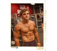 CALVENDO Puzzle Sexy man with six-pack in the gym during training | 1000 pieces,