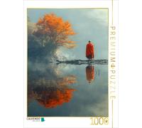 CALVENDO Puzzle Silence - Buddhist monk by the lake | 1000 pieces, finished size