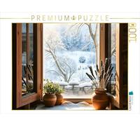 CALVENDO Puzzle Silence d'hiver Devant la fenêtre | 1000 pièces de Taille de la Pose 64 x 48 cm Puzzle Photo pour des Heures heureuses
