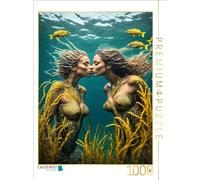 CALVENDO Puzzle sirènes embrassant dans la Douce lumière de l'océan | 1000 pièces Taille de la Pose 48 x 64 cm Puzzle Photo pour des Heures heureuses