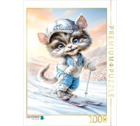 CALVENDO Puzzle Skiing - happiness in the snow | 1000 pieces, finished size 25.2