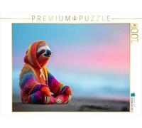 CALVENDO Puzzle Sloth Flow dans Le Yoga de Plage | 1000 pièces de Taille de Ponte 64 x 48 cm Puzzle Photo pour des Heures heureuses