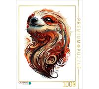 CALVENDO Puzzle Sloth in tattoo design | 1000 pieces, finished size 25.2 × 18.9