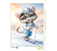 CALVENDO Puzzle Sport de Ski - Sentiments de Bonheur dans la Neige - 1000 pièces - Taille de la Pose : 48 x 64 cm - Puzzle Photo pour des Heures heureuses