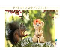 CALVENDO Puzzle Squirrel and Teddy in the fall. | 1000 pieces, finished size 25.