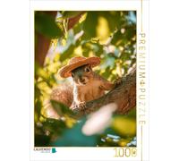 CALVENDO Puzzle Squirrel with straw hat in summer | 1000 pieces, finished size 2