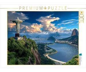 CALVENDO Puzzle Statue du Christ Rio de Janeiro, Brésil | 1000 pièces Taille de la Pose 64x48cm Photo Puzzle pour Heures de Bonheur