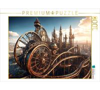 CALVENDO Puzzle Dampfgetriebene Achterbahn | 1000 Teile Lege-Größe 64x48cm Foto-Puzzle für glückliche Stunden: Steampunk Maschinenwelt
