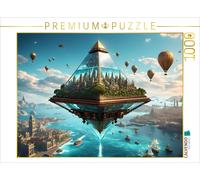 CALVENDO Puzzle Steampunk - fliegende Glaspyramide | 1000 Teile Lege-Größe 64 ×