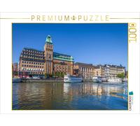 CALVENDO Puzzle Stockholm Harbor with a historic hotel and ferries | 1000 pieces