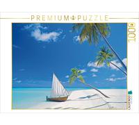 CALVENDO Puzzle Strand, Meer und ein Segelboot: Einsame, kleine Inseln nur für S
