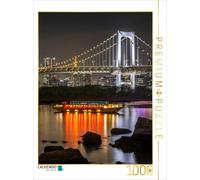 CALVENDO Puzzle Striking Rainbow Bridge with Tokyo skyline in the evening | 1000
