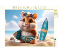CALVENDO Puzzle Sunny beach days: the surf hamster and his sand adventure | 1000