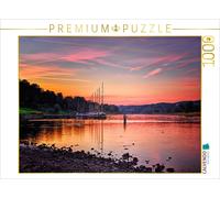 CALVENDO Puzzle Sunset in Dresden on the Elbe | 1000 pieces, finished size 25.2
