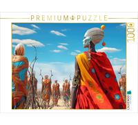 Puzzle · Quand Le surréalisme Rencontre la Culture masaï | Rencontre dans le désert · 1000 pièces · Format assemblé 64 × 48 cm · CALVENDO Puzzle
