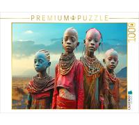 Puzzle · Quand Le surréalisme Rencontre la Culture masaï | Des enfants curieux · 1000 pièces · Format assemblé 64 × 48 cm · CALVENDO Puzzle