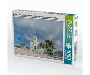 CALVENDO Puzzle SV. Vid, Église Entre Les lieux Vidasi et Bonaparte sur l'île de Pag 1000 pièces Taille de la Pose 64 x 48 cm Photo Puzzle Image de Sarah Seefried