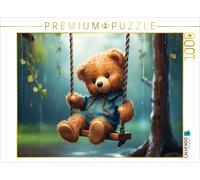 CALVENDO Puzzle Teddy bear on the swing | 1000 pieces, finished size 25.2 × 18.9
