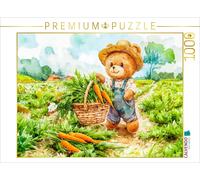 CALVENDO Puzzle Teddy harvests carrots in the field | 1000 pieces, finished size