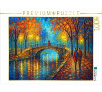 Puzzle · Le Pont dans Le Parc | Peinture colorée · 1000 pièces · Format assemblé 64 × 48 cm · CALVENDO Puzzle
