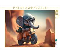 CALVENDO Puzzle The elephant on two wheels | 1000 pieces, finished size 25.2 × 1
